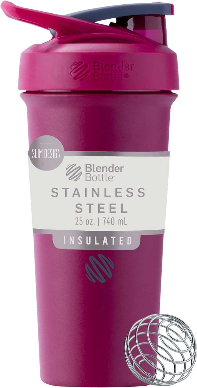 BlenderBottle Strada Sleek - Stainless Steel - 25-oz. - Raspberry