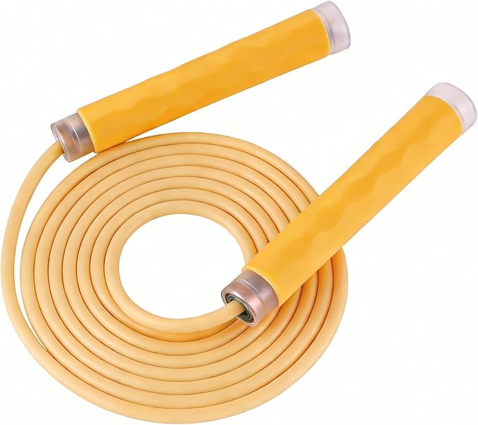YUEDONG 7mm Thick PVC Jump Rope with Ball Bearings for Men and Women | 7mm thick PVC rope, ball bearings, ergonomic anti-slip grip, adjustable length, for cardio, fat burning and home workouts