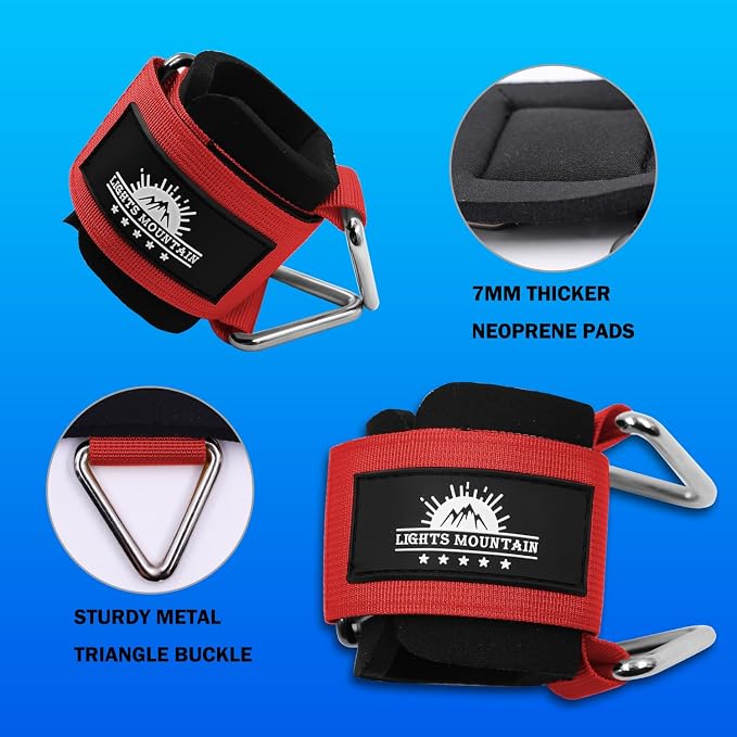 Wrist Cuffs for Cable Machines – Padded & Adjustable Straps for Lateral Raises, Tricep Pushdowns & Strength Training