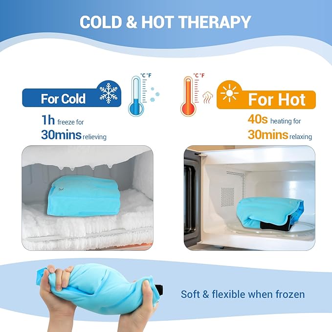 Comfytemp Ankle Foot Ice Pack Wrap for Plantar Fasciitis Relief, Gel Ankles Brace, Sprain, Heel Pain, Swelling, Achilles Tendonitis, Feet Injuries Reusable, Hot Cold Compress, FSA Eligible HSA, 2 Pack
