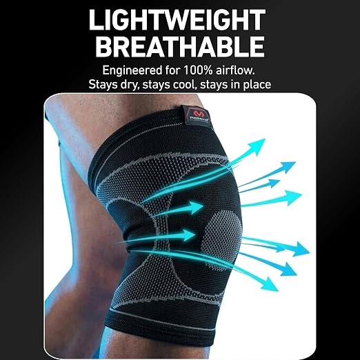 McDavid MD5113-01-35 Knee Sleeve / 4-Way Elastic Black Adult-L