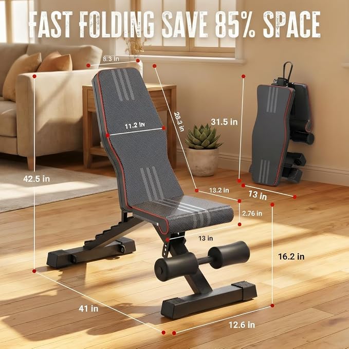 YOLEO 1+X Olympic Weight Bench Set with Rack, Upgraded Roman Chair, Preacher Curl & Leg Extension, 1870LBS Foldable Bench Press System for Full Body & Posterior Chain Training Home Gym