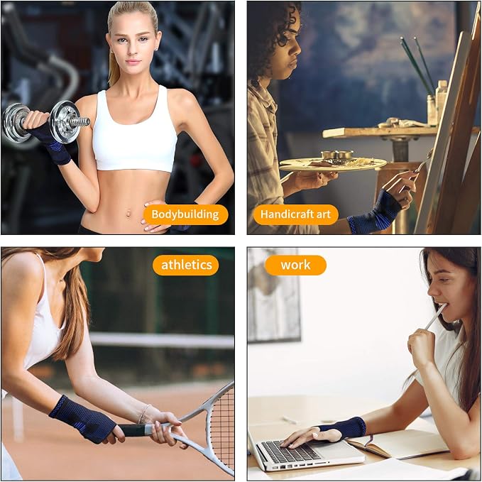 Wrist Compression Sleeves (Pair) for Carpal Tunnel and Pain Relief Treatment,Wrist Support for Women and Men.Breathable and Sweat-Absorbing carpal tunnel wrist brace