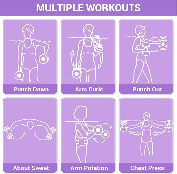 Sportneer Water Weights Aquatic Exercise Dumbbells Water Dumbbell Aerobics Workouts Set of 2 EVA Foam Pool Weights Dumbbells Set Aqua Fitness Barbells Equipment for Water Aerobics Weight Loss