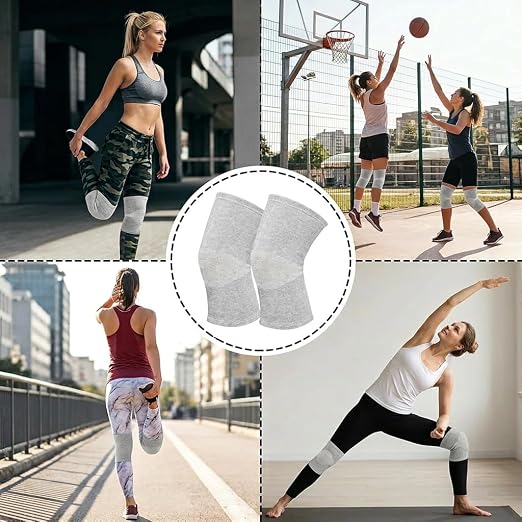 2026 Premium Bamboo Knee Sleeve - 1 Pair Bamboo Compression Knee Sleeve for Women & Men, Anti-Slip Elastic Sport Warm Knee Brace for Arthritis (Black,X-Large)