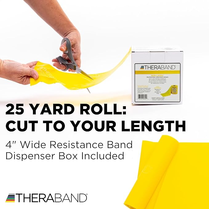 THERABAND Resistance Band, Gold, Max, 25-Yard Roll, Latex-Free, Elastic Band for Exercise, Physical Therapy, Yoga, Pilates, Stretching, Home Workouts, Color-Coded for Easy Resistance Levels