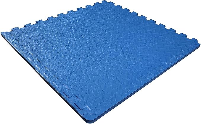BalanceFrom Puzzle Exercise Mat with EVA Foam Interlocking Tiles (Blue) | Tiles for Home Gym, Mat for Home Workout Equipment, Floor Padding for Kids, Blue, 24 in x 24 in x 3/4 in, 24 Sq Ft - 6 Tiles