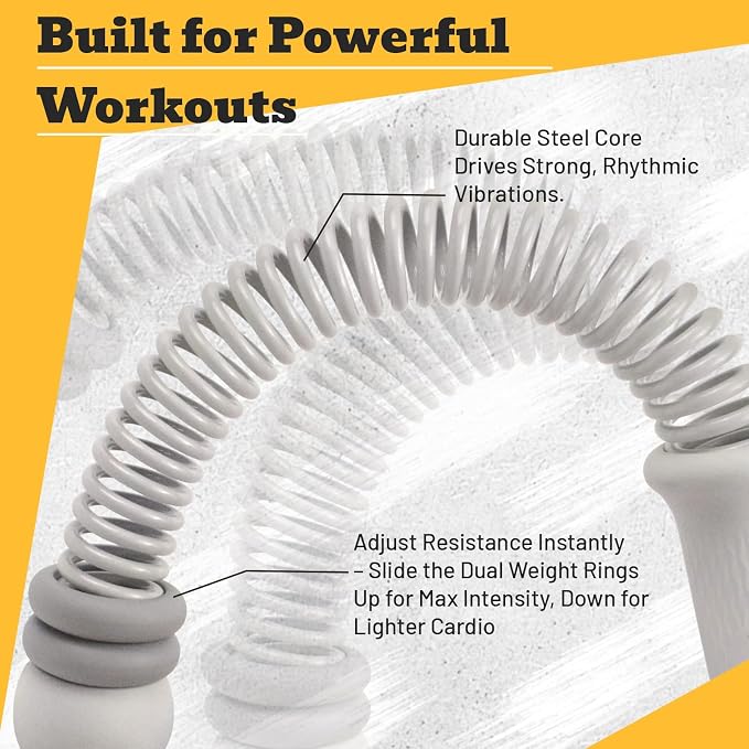 Ropeless Battle Ropes with Adjustable Weights, Easy-to-Carry Silent Fitness Tool for Total-Body Sculpting, Cardio & Fat Burn, Home Gym Strength Equipment for Core, Arms and Glutes - Grey