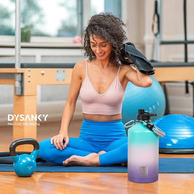 DYSANKY Gallon Insulated Water Bottle with Portable Carrier Bag for Outdoor