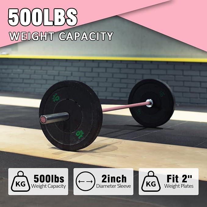 PROOFGOLD 6.6ft Olympic Barbell Bar,35Lb(15kg) Womens Barbell,Bench Press Bar for Squats and Deadlifts,2 Inch Olympic Weight Bar for Home Gym,500LB/700LB