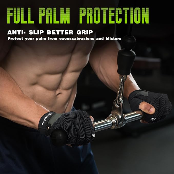 Seektop Padded Workout Gloves for Men & Women: Excellent Grip Gym Gloves | Breathable Lightweight, with Full Palm Protection,Gym Weight Lifting for Fitness, Training