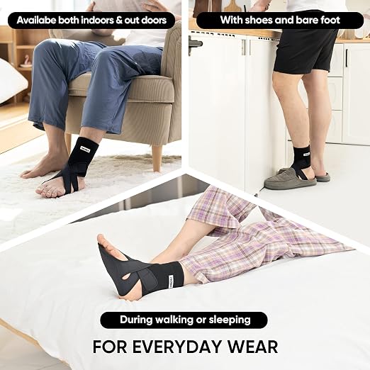 Drop Foot Brace - Adjustable AFO Ankle Brace for Walking & Stroke Recovery, Breathable Material for Ankle and Foot Support, Comfortable Design (Large/Right)