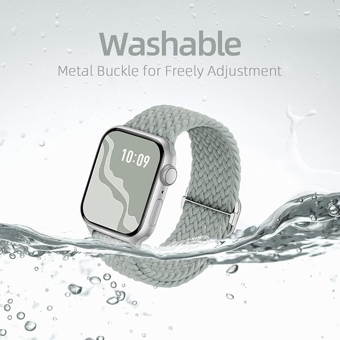 4 Pack Braided Stretchy Bands Compatible with Apple Watch 40mm 41mm 38mm 42mm 44mm 45mm 46mm 49mm Women Men, Breathable Nylon Elastic Daily Use Straps for iWatch Series 11/10 9 8 7 6 5 4 3 SE/Ultra 2