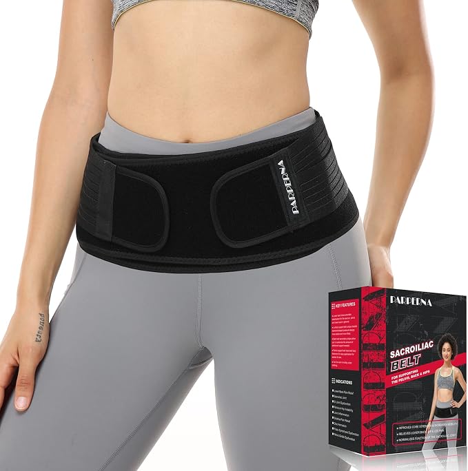 Sacroiliac SI Joint Hip Belt for Women Men - Lower Back Support Brace | Pelvic Support - Adjustable Sciatica Pelvis Lumbar Pain Relief Trochanter Brace (Plus Size 44"-55")