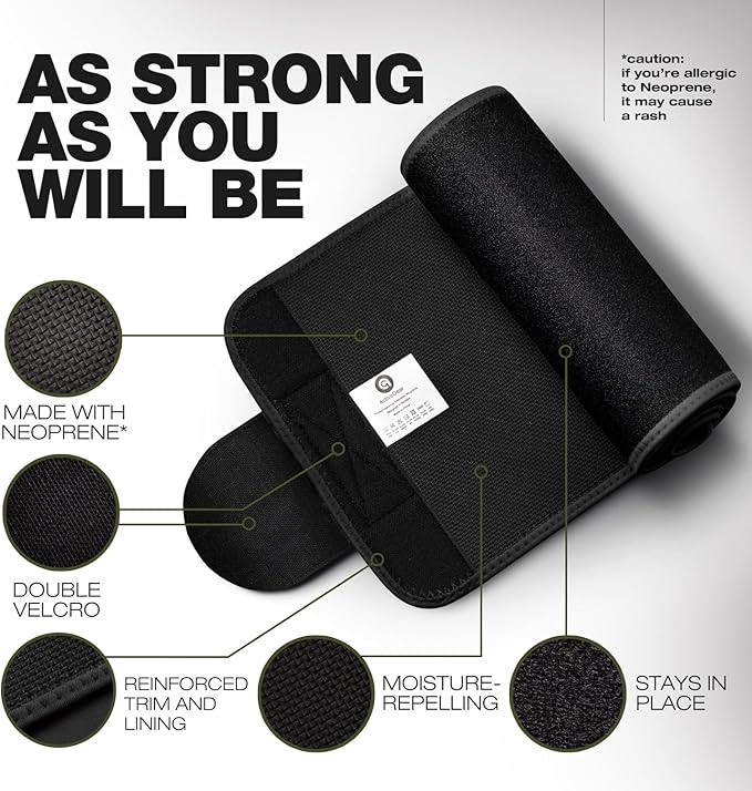 Premium Waist Trimmer & Trainer Belt for Men and Women - Sweat-Enhancing Slimming Wrap for Stomach, Adjustable Fit