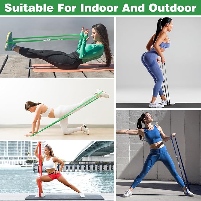 WIKDAY Resistance Bands for Working Out, Exercise Bands, Workout Bands, Pull Up Assistance Bands for Body Stretching Training Physical Therapy Muscle Training for Men & Women