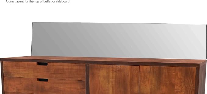 Marketing Holders Acrylic Mirror Sheet 12" x 48" Inch Rectangular Plexiglass Reflective Tile with Rounded Corners Great for Gyms Retail Stores and Restrooms in Bistros and Cafes