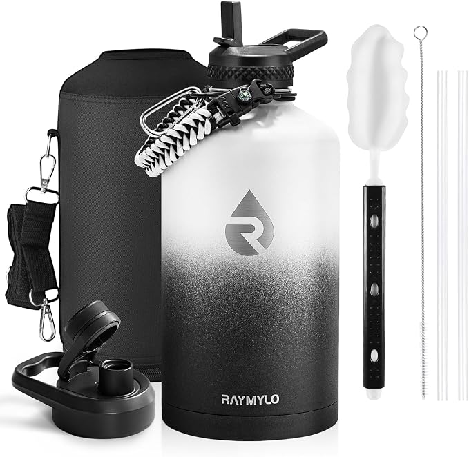 RAYMYLO One Gallon Water Bottle Insulated, Triple Walled Vacuum Stainless Steel