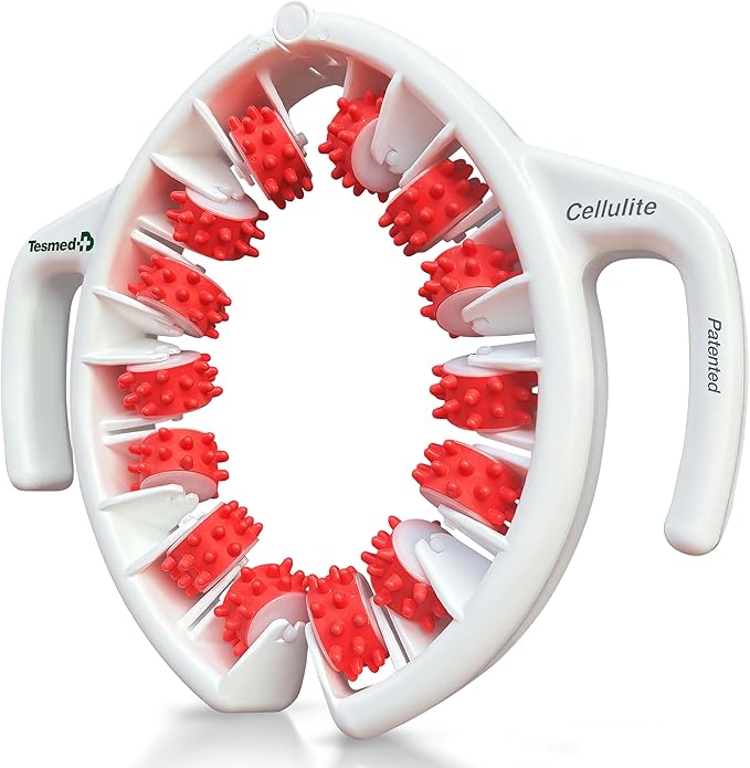 TESMED Cellulite Manual Massager Roller for Thighs and Buttocks | Made in Italy and patented, with converging and diverging roller technology for targeted anti-cellulite massage.