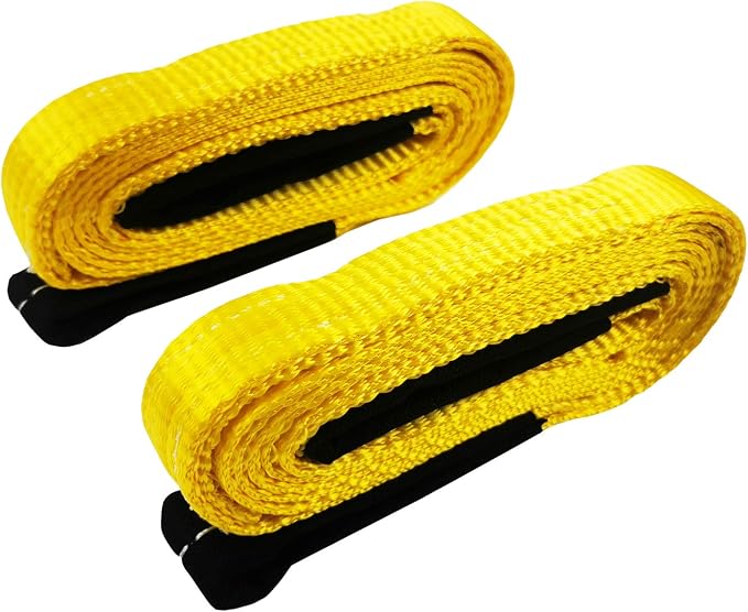 6 Pcs Lift Sling Straps 1" x8' Heavy Duty Lifting Sling Web Town Strap with 2 Reinforced Loops,5000lbs Break Strength,Wear Guard End