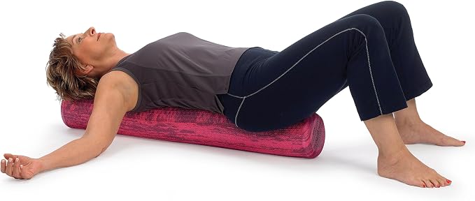 OPTP PRO-Roller Soft Density Foam Roller – Round, Pink, 36" x 6" | Low density soft foam roller for physical therapy, Pilates, yoga foam roll exercises & muscle recovery, pink 36" x 6"