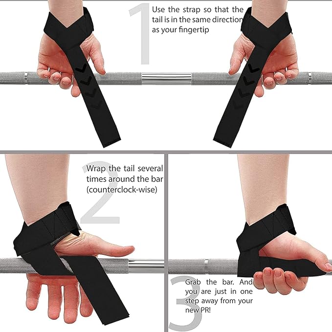 BEAST RAGE Lifting Wrist Straps for Weightlifting, Straps Gym Grip Power Workouts Lifting Straps Padded Neoprene & Premium Cotton Men Women, Deadlift Bodybuilding Exercise Lifting Straps