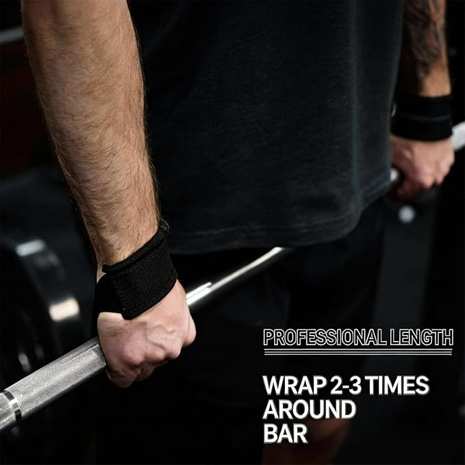 24 Inch Padded Strength Lifting Straps (1 Pair) | Cotton Weightlifting Straps with Neoprene Wrist Support for Deadlifts, Rows, Shrugs, Heavy Pulls