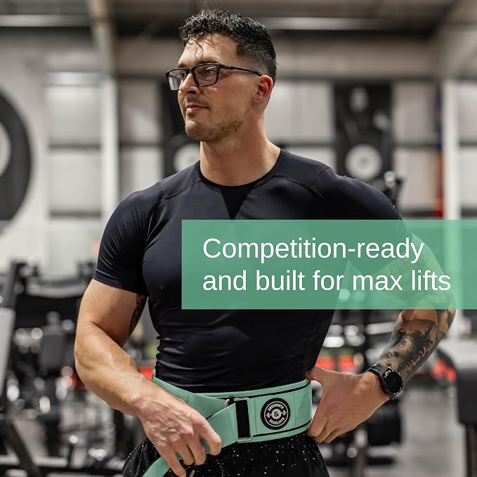 Weight Lifting Belt for Squats, Weightlifting Belt for Deadlifts - 4in Back Support for Bodybuilding | Powerlifting, Locking Metal Buckle, Weight Lifting Belts for Men - Quick Locking