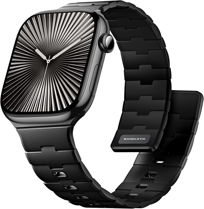 Bandletic Magnetic Silicone Watchband Compatible with All Apple Watch | Strong Magnet Sport Strap for iWatch Ultra 49mm Series 11-1 SE 46mm 45mm 44mm 42mm 41mm 40mm 38mm, Ideal for Men Women