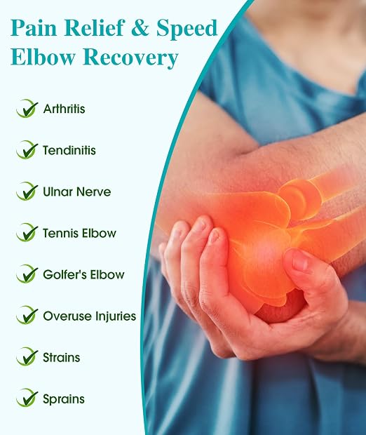 Oyakin Elbow Brace for Cubital Tunnel, Ulnar Nerve Entrapment brace | Adjustable Elbow Splint for Night Sleep, Tendonitis, Tennis Elbow, Comfortable Stabilizer Support for Women and Men Fit Most