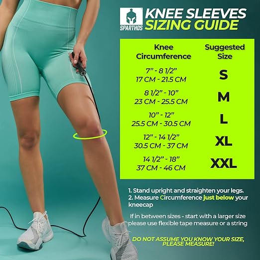 Sparthos Knee Brace for Men, Knee Compression Sleeve for Women - Blue-L