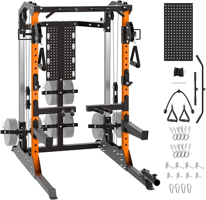 Garvee Power Cage 2000LB Power Rack with Independent Dual Pulley System