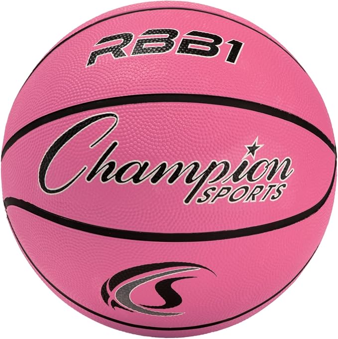 Champion Sports Rubber Basketballs – Durable Indoor & Outdoor Training & Recreational Game Balls, Multiple Sizes & Colors