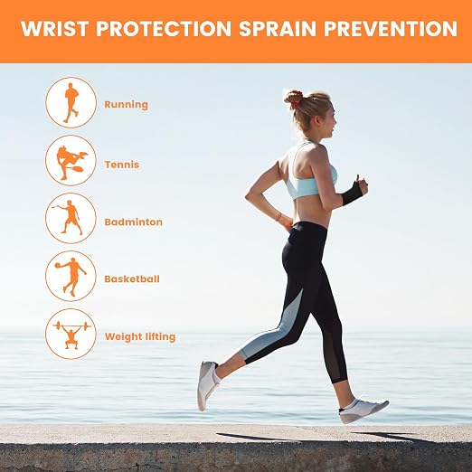 cobee 2 Pcs Wrist Brace Strap, Wrist Brace for Carpal Tunnel Night Support, Ultra-Thin Elastic Compression Wrist Wraps for Left Right Hand Fitness Sports Tennis