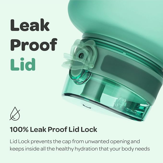 Hydracy 2L Large Water Bottle, 100% BPA Free Tritan Plastic, Leakproof, Zero Condensation, Motivational Timeline, Safe, Non-Toxic, Durable, Smart Design | BPA-Free Tritan, Leakproof Flip-Top Lid,No-Sweat Sleeve,Carry Strap,Daily Intake Tracking for Gym...