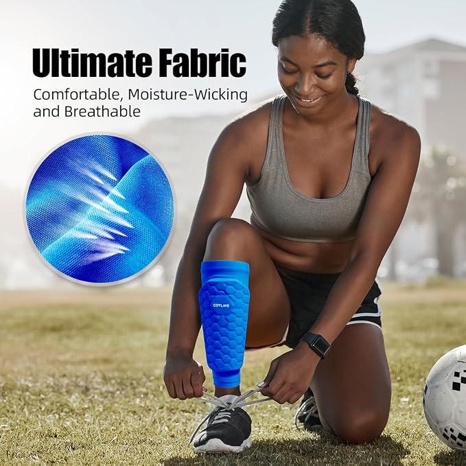 Soccer Shin Guards for Kids Youth Adults, Ski Shin Guards Sleeves for 2-18 Years Old Boys Girls Men, Calf Compression Sleeve with Honeycomb Pads, Espinilleras de Futbol para Hombres