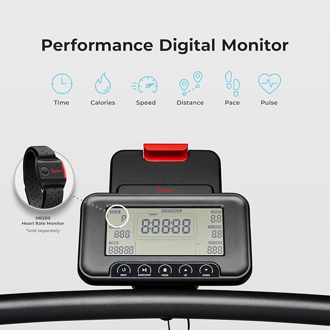 Sunny Health & Fitness Smart Curved Treadmill Ergonomic and No Speed Limit | Commercial Grade, Adjustable Magnetic Assistance, Unlimited Speed, SunnyFit App Connectivity, 330LB Capacity