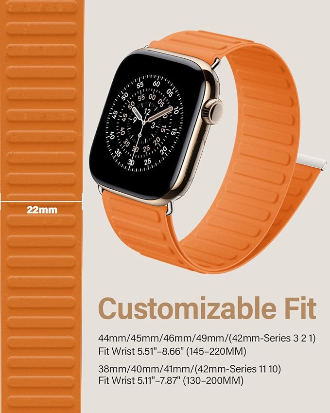 Magnetic Link Sport Band Compatible with Apple Watch Bands for Men Women | Patented Solo Loop Band 40mm 38mm 41mm 44mm 45mm 42mm 49mm, Sport Strap for iWatch Series 11 10 9 8 7 6 5 4 3 2 1 Ultra SE