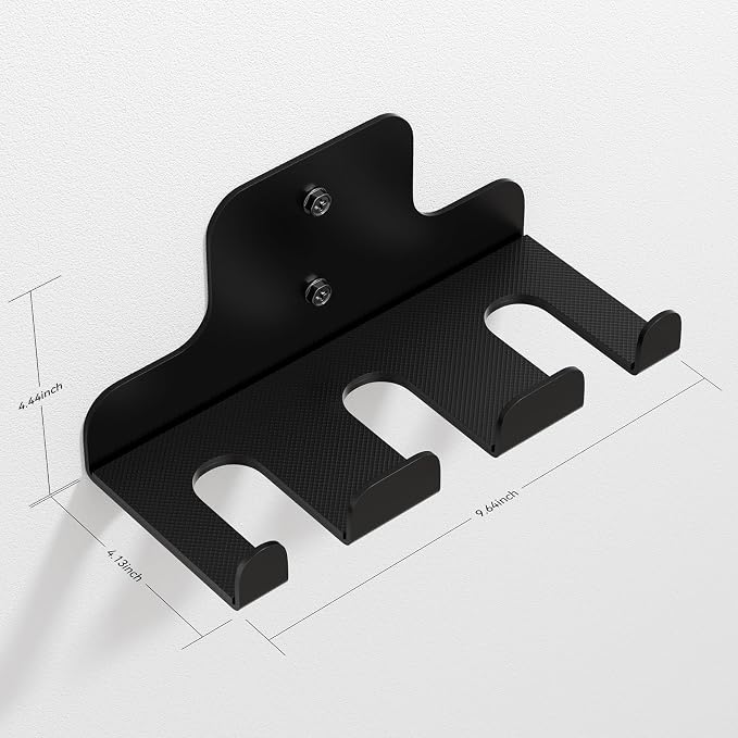JNIHEEP Olympic Barbell Hanger,Garage Gym Bar Wall Rack,Vertical Barbell Mount Rack,Black Powder Coated,Space Saving Commercial or Home Gym Accessory,Holds Under 33mm Bar Size