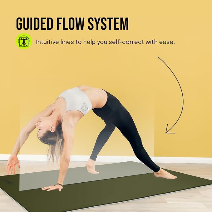 Gogokiwi Extra Wide Yoga Mat for Men Women (72"L x 36"W) Non Slip Fitness & Exercise Mat with Alignment Marks for Yoga, Pilates, Floor Workouts