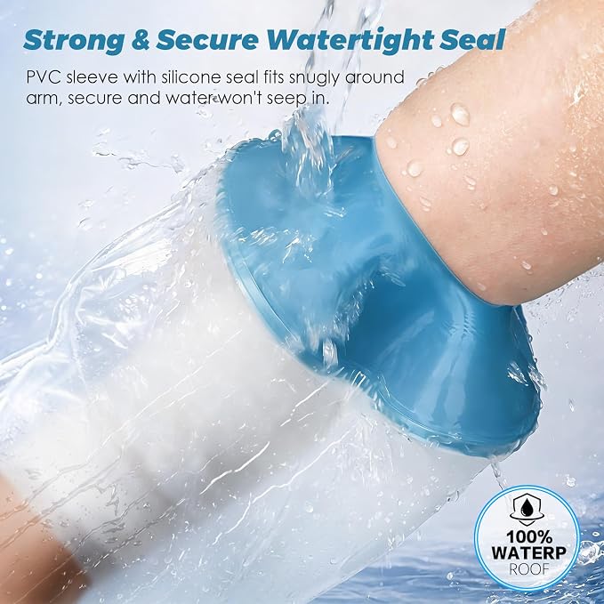 Waterproof Cast Covers for Shower Arm Adult, Reusable Full Arm Post Surgery | Soft Cast Protector Showering Sleeve Cast Bag for Wounded Hand Wrist Elbow Finger Care, Recovery Supplies Gifts