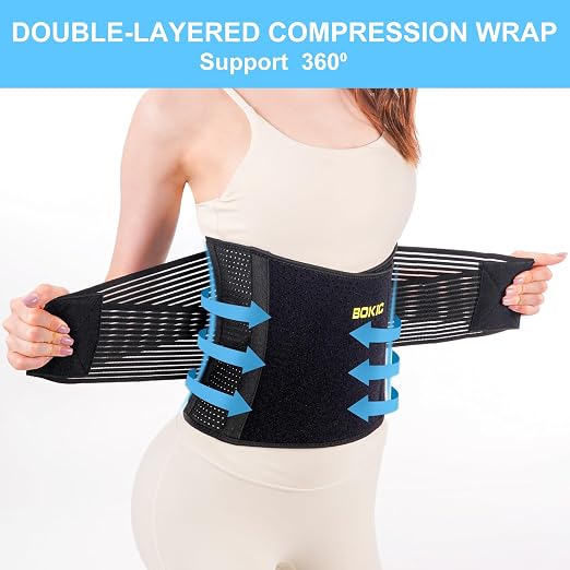 Back Brace for Women and Men,Back Support Belt Relieve Lower Back Pain, Lower Back Brace with 8 Reinforce Bones,Scoliosis, Sciatica,Herniated Disc 04 Black-S