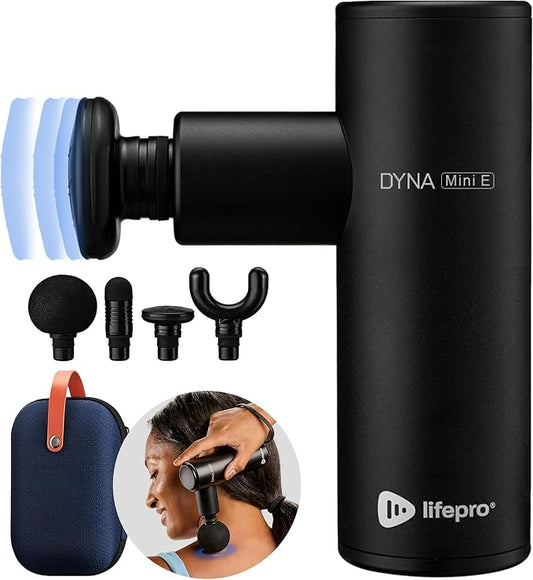LifePro Percussion Back Massager – Handheld Massage Gun Deep Tissue for Athletes – Back Massage Gun Muscle Recovery Tool for Men, Women – Quiet, Portable with Multiple Attachment Heads & Travel Case