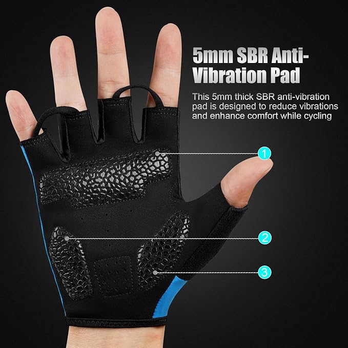 Cycling Gloves for Men Women, Half-Finger for Bike, Gym, Weight Lifting, Workout, Riding, Outdoor Sports