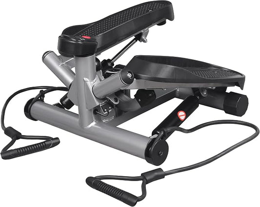 leikefitness Premium Portable Twist Stair Stepper Adjustable Resistance, Twisting Step Fitness Machine with Bands and LCD Monitor