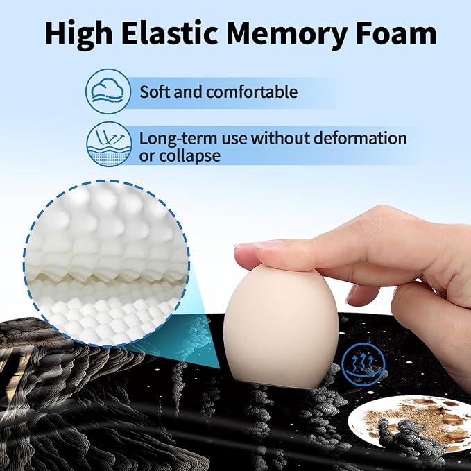 YIWEI Ergonomic Mouse Pad with Wrist Rest for Carpal Tunnel Pain Relief | Memory Foam Wrist Support,Non-Slip Rubber Base, Keyboard Computer Mousepad,Lycra Cloth Surface,Gaming Home Office