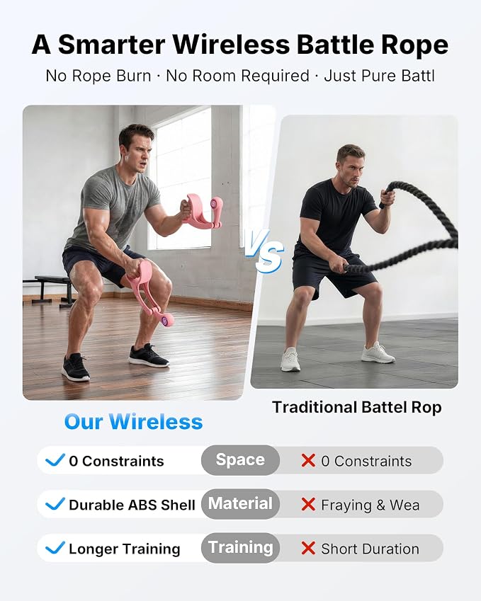 Merach Ropeless Battle Ropes, Forearm Strengthener Arm Trainer | Portable Wrist-Friendly Trainer, Ergonomic Grip, Arm Exercise Equipment for Forearm Strengthening