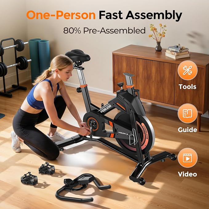 YOSUDA PRO Magnetic Exercise Bike 350 lbs Weight Capacity - Indoor Cycling Bike Stationary with Comfortable Seat Cushion, Silent Belt Drive