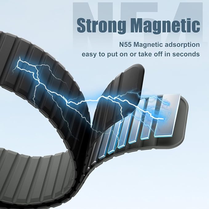 Magnetic Sport Silicone for Apple Watch Ultra 3 2 Band 49mm 46 45 44mm Men | Upgraded Magnet,Two-Tone Design,Waterproof,Soft Loop Strap for iWatch Ultra 3/2 Series 11 10 9 8 7 6 5 4 SE 46mm 45mm 44 49