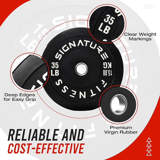 Fitvids 2-Inch Olympic Rubber Weight Plates Sets, Bumper Plates Set Barbell with Mat for Strength Training, 80-370 Lbs Multiple Options